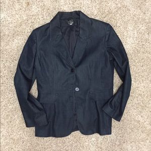 Medium Petite Denim-Colored Dressy Jacket